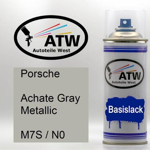 Porsche, Achate Gray Metallic, M7S / N0: 400ml Sprühdose, von ATW Autoteile West.